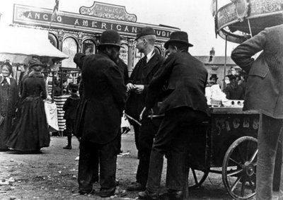 Funfair on Market Street, Kidderminster, 1900 by English Photographer
